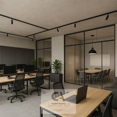 fully finished administrative office with air conditioning for rent 155 sqm – ​​inside Park Street Mall – near 5A – Fifth Settlement
