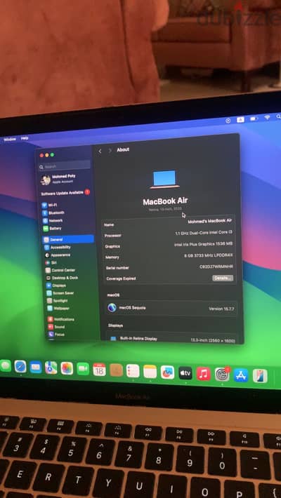 MacBook Air 2020 core i3
