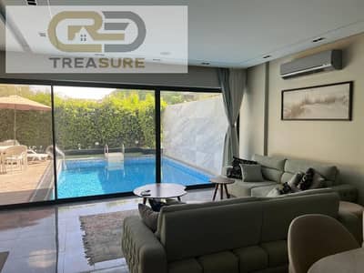 شقة مفروشة مع جاردن وحمام سباحة في ليك فيو ريزدينس - القاهره الجديده - Lake View Residence - new cairo