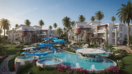 Chalet 120m fully finished super lux, delivery in 6 months in Ain Sokhna with a 20% down payment and installments over 4 years with a direct sea view. Tel: 01098520424