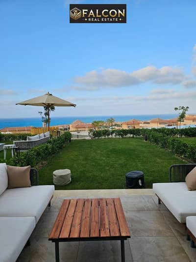 جاهز للمعاينة Sea View  مفتوح  من على مصطبة شاليه 150م تشطيب VIP للبيع في لافيستا الساحل راس الحكمة دقائق من العلمين ومراسي  La Vista North Coast