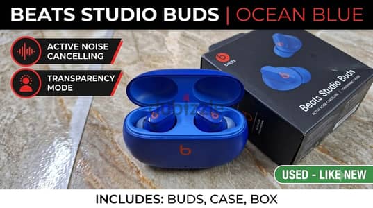 Beats Studio Buds - Ocean Blue - كسر زيرو بالعلبة الأصلية