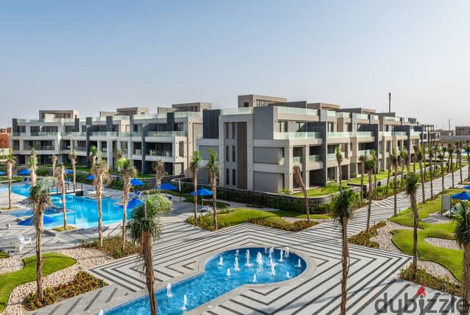 For quick sale, a ground floor chalet with a private garden divided into 3bedrooms in Ain Sokhna, La Vista Ray Village