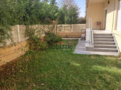 Apartment for sale in Al Rehab City, hotel-style finishing. 133 sq m with a 95 sq m garden. Wide garden view. 3 bedrooms, 3 bathrooms, reception, kitc