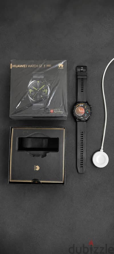 :  Huawei Watch GT 3 46mm Original | حالة ممتازة | مع العلبة والشاحن
