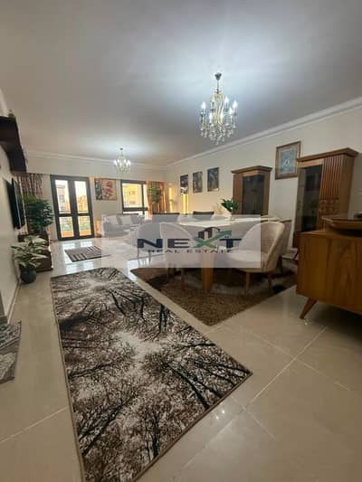 Luxury fully furnished apartment for rent in Madinaty B8, . 175 SQM, 3 bedrooms, 2 bathrooms, first occupancy, fully air-conditioned, open gar