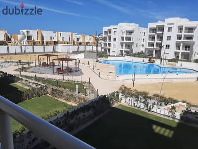 اقل سعر شاليه 120م بجاردن مفروش مع المطبخ والتكييفات للإيجار في أمواج الساحل الشمالي Amwaj North Coast