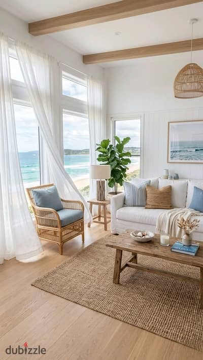 Fully finished chalet with garden with air conditioning at the lowest price for sale directly on the sea in a prime location in Marina 5 New Alamein