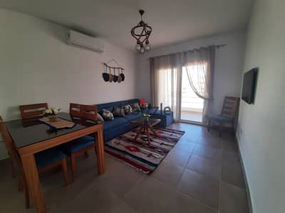 اقل سعر120م  شاليه بجاردن مفروش مع المطبخ والتكييفات للإيجار في أمواج الساحل الشمالي Amwaj North Coast