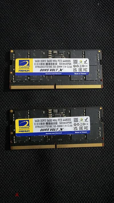 كيت رام لابتوب TwinMOS DDR5 32GB (2x16) 5600MHz