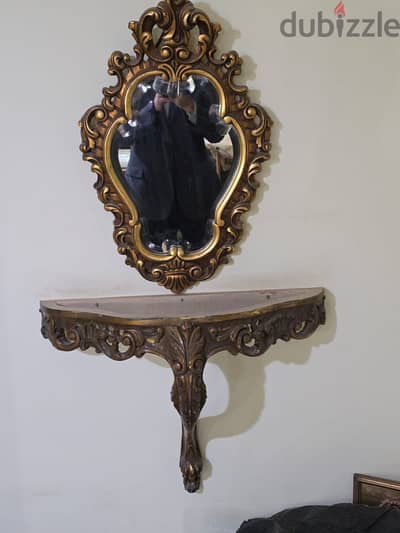 Console خشب with mirror