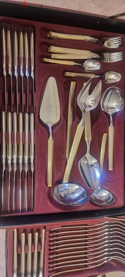 amefa 24 carat gold plated 18/10 silverware 78 pieces طقم مدهب معالق