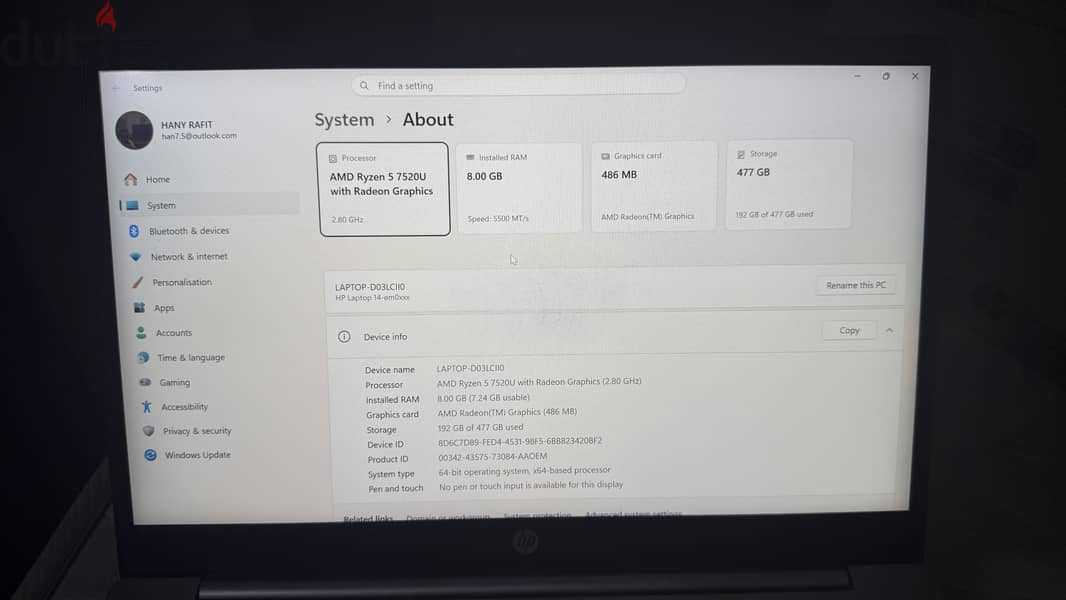 Hp labtop 12