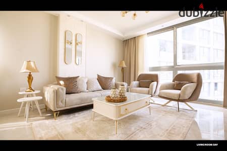 Furnished apartment for rent in One Katameya Compound, hotel-style furnishings