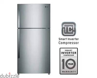 ثلاجه LG سمارت انفرتر 546 لتر اندونيسي زيرو لم تستخدم نهاءي