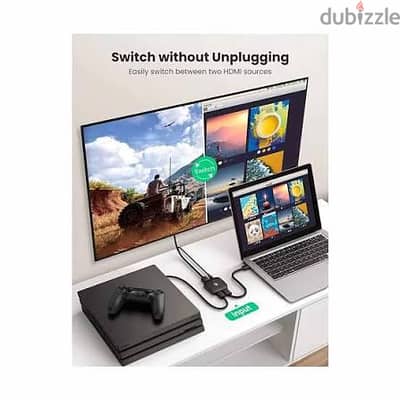 موصل و محول HDMI 4K ٢ مدخل و ١ مخرج لون اسود
