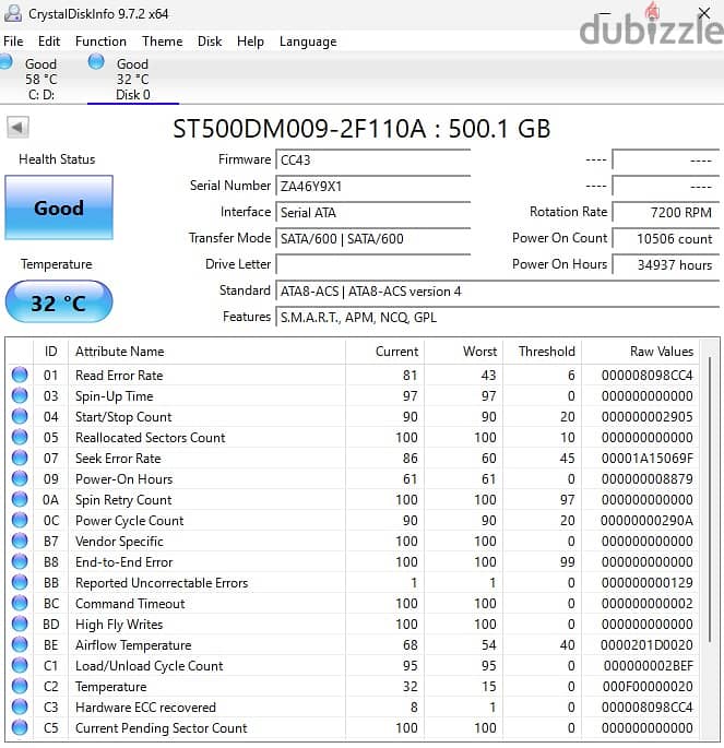 HD 500GB Segate BARRCUDA 3