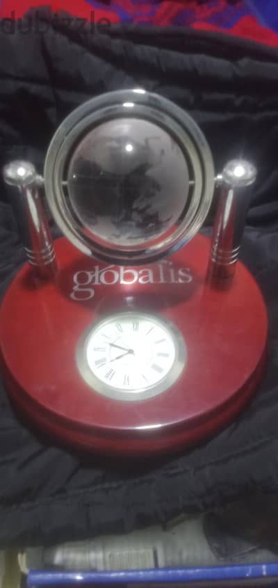 ساعة مكتب    *ساعة مكتب Globalis كريستال كرة أرضية ديكور* سا