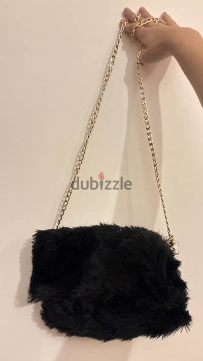 Black Fur Bag