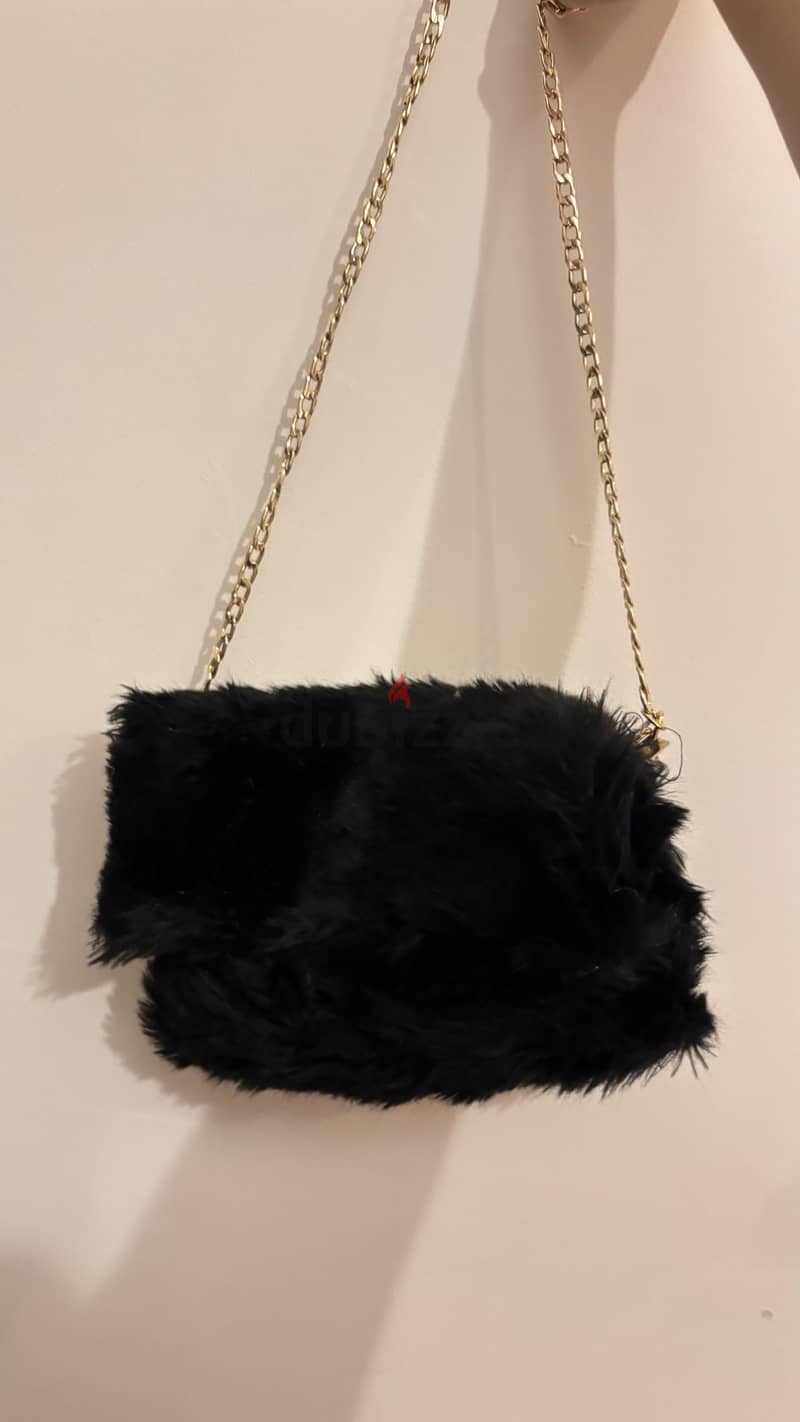 Black Fur Bag 1