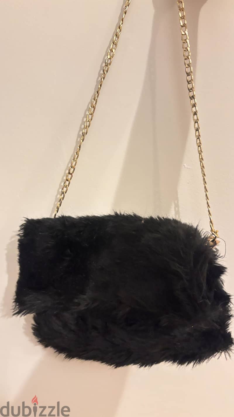 Black Fur Bag 2