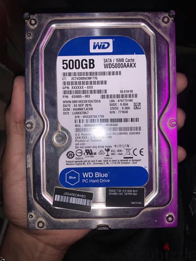 هارد 500gb wd وهارد 1tb toshiba