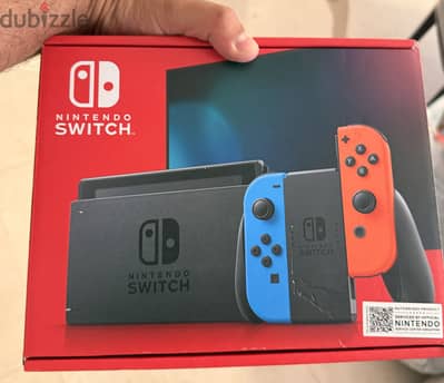 Nintendo Switch 1 بالعلب والكابلات الاصلية و ٢دراع اضافي