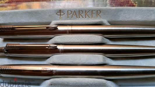 طقم أقلام Parker أصلي Made in UK مع العلبة - Vintage Collectible