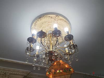 نجفه نحاس أنتيك 10 يد كريستال للبيع