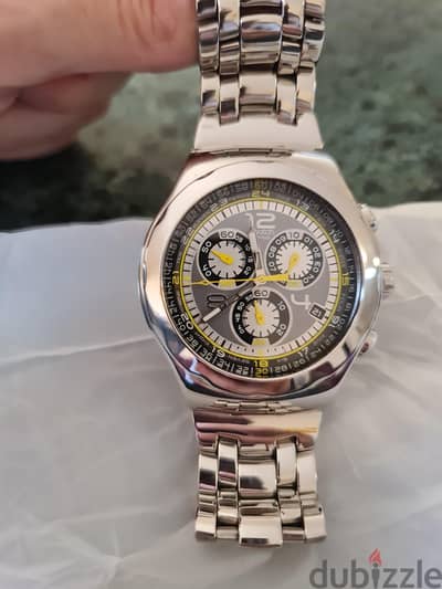 swatch Swiss irony original USA size 48 water resistant stainless