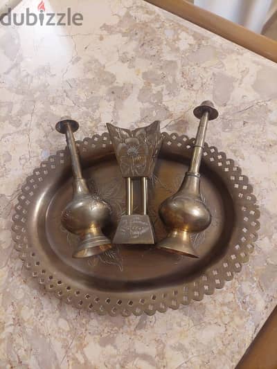 طقم رياحة (مرشات ماء ورد) نحاس أصلي قديم ونادر - للأنتيك وهواة الفخامة