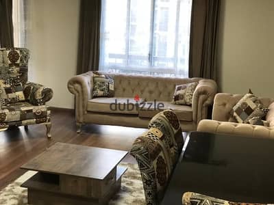 Furnished apartment for rent with special finishes garden view Wi-Fi included Typical floor 99M layout: 2 bedrooms and a bathroom in Al Rehab