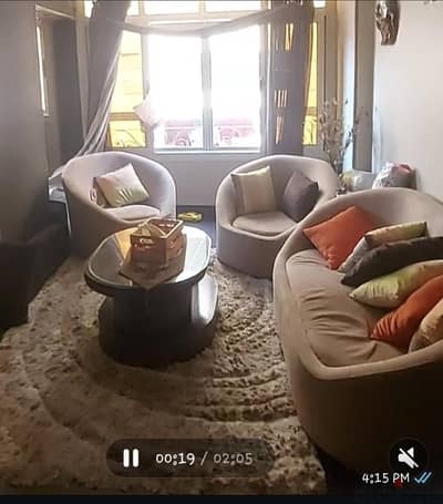 fabric sofa with 2 chairs