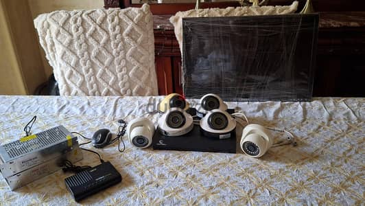 نظام كاميرات مراقبة كامل Electrotech – 6 كاميرات + DVR +شاشه Dell