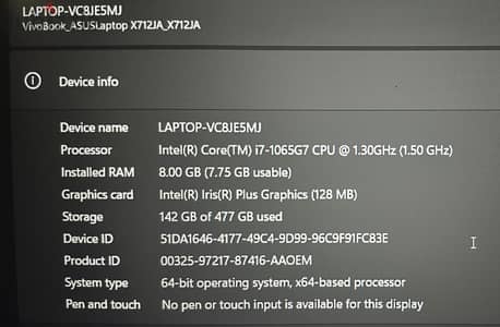 Asus Vivobook 17, Intel i7