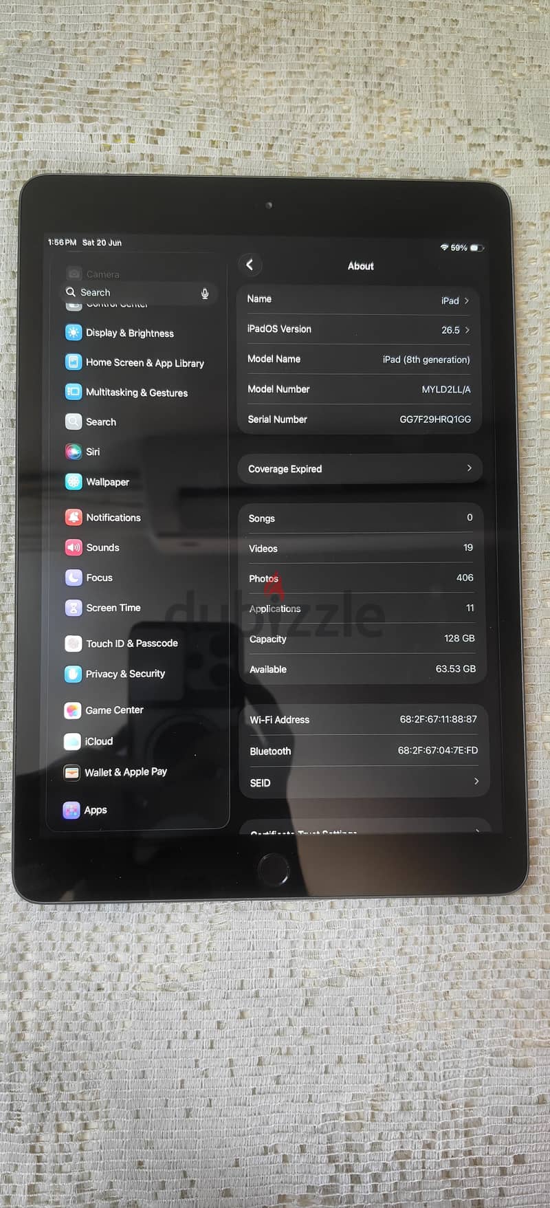 Ipad 8, 128G 4