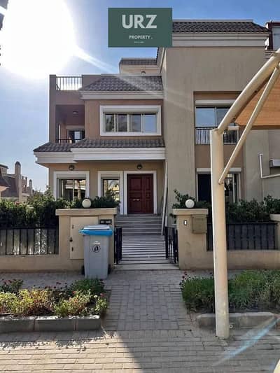 Directly on the Suez Road and next to Open Air Madinaty a 5-bedroom villa is for sale in Sarai Mostakbal City the best phase of the compound