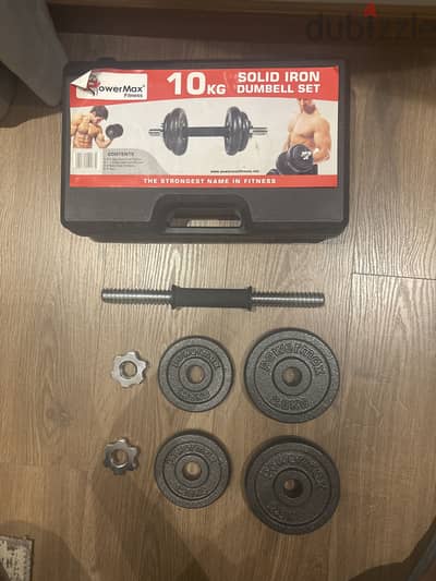 Power max fitness 10 KG solid iron dumbbell set