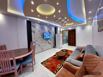 Furnished, air-conditioned hotel-style apartment next to City Stars, available for daily and monthly rent for families. Excellent location in Nasr Cit