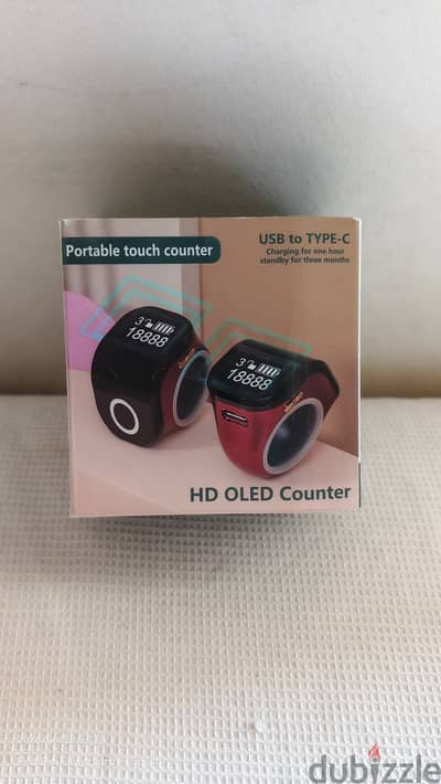 Smart Tasbeeh Ring - سبحة إلكترونية ذكية OLED شاشة رقمية وشحن Type-C