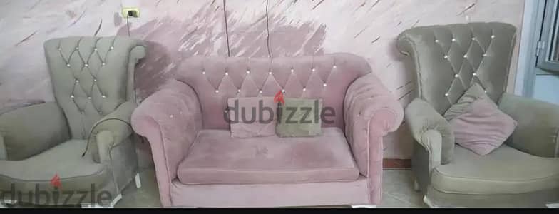 انتريه مودرن 4 قطع، كنبة مقعدين وكتبة 3 مقاعد وكرسيين فوتيه
