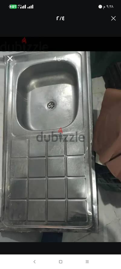 حوض مطبخ ستال استين  ومعها حامل حوض