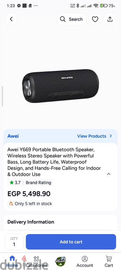Bluetooth speaker AWEI Y669