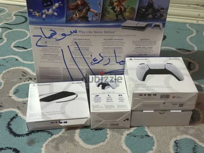 جهاز بلاي ستيشن 5 مع ٢ تحكم إضافي +قاعدة +شاحن وارد السعودية