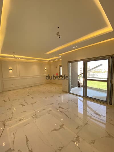 For rent in Al Khamael Compound, Sheikh Zayed, area 174 m, second floor, landscape view, first residence, ultra super lux finish, 3 rooms + 2 bathrooms