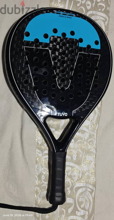 Cosmic blue tuyo padel racket + over grip free