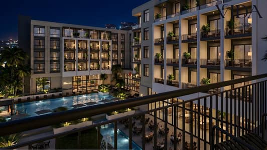 47 sqm serviced apartment for sale at Retaj Gate Sheikh Zayed on Alexandria Desert Road, minutes from Sphinx Airport. 10% down, 8-year installments.