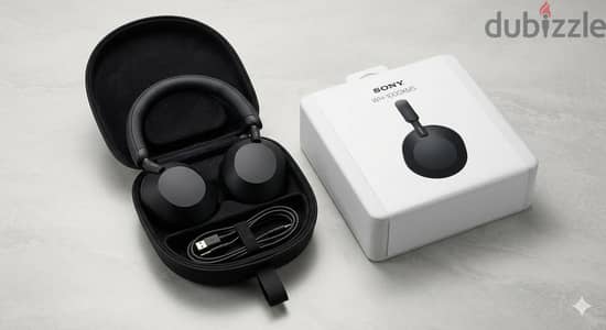 سماعه سوني Sony WH-1000XM5 أصلية أسود-بحالة الزيرو تمامآ FullBox