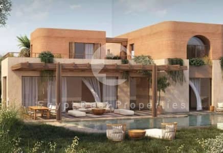 Chalet for sale, 3 bedrooms with a private garden, directly on the lagoon, finished with air conditioning, Near Delivery .