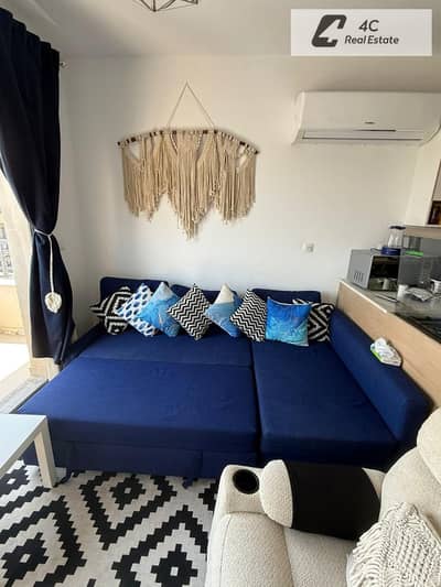 باقل توتال امتلك  شاليه تشطيب كامل بالفرش و الاجهزة ريسيل في مراسي Marassi Marina – الساحل الشمالي Pool View جاهز للمعاينه و السكن